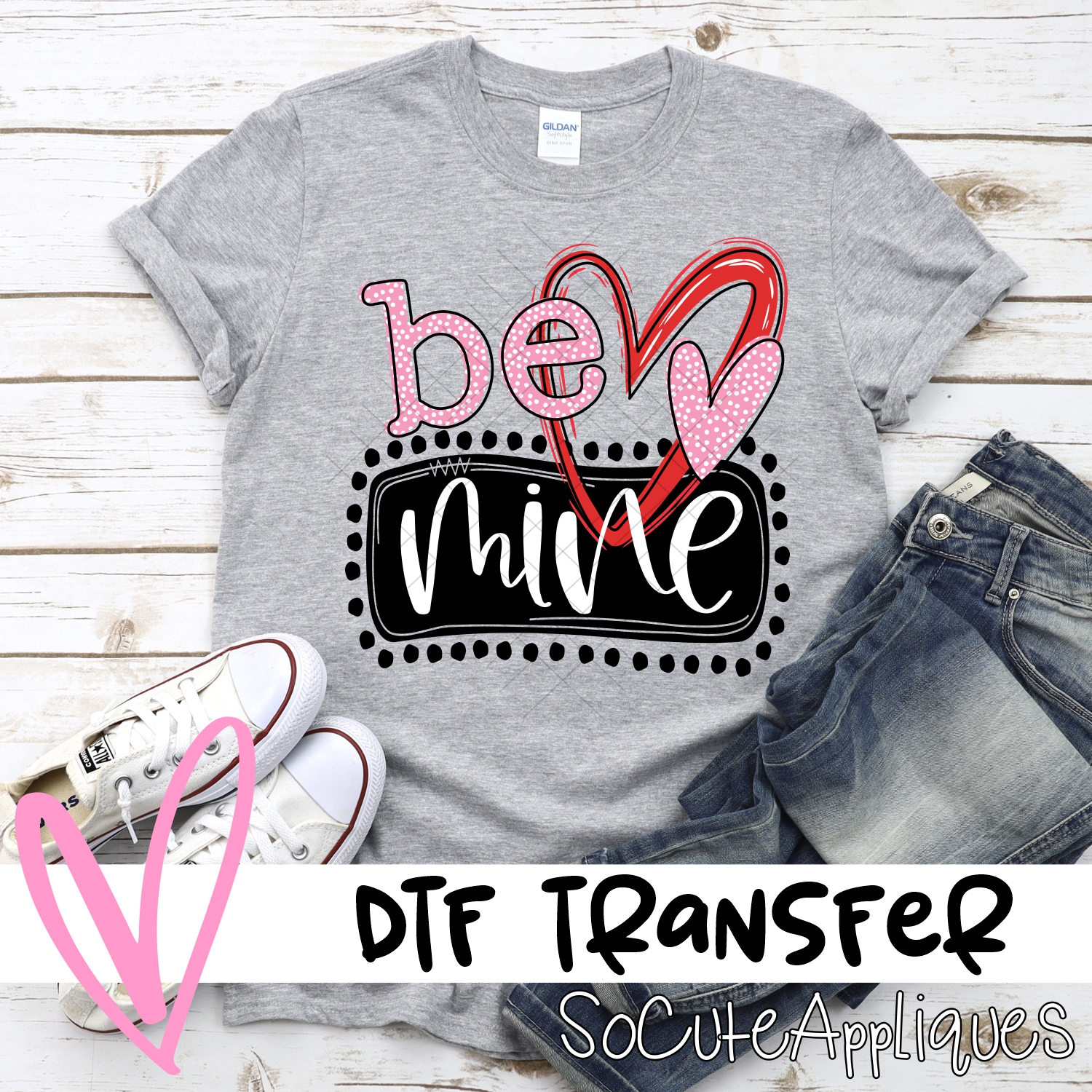 Be mine double heart *DTF* Transfer