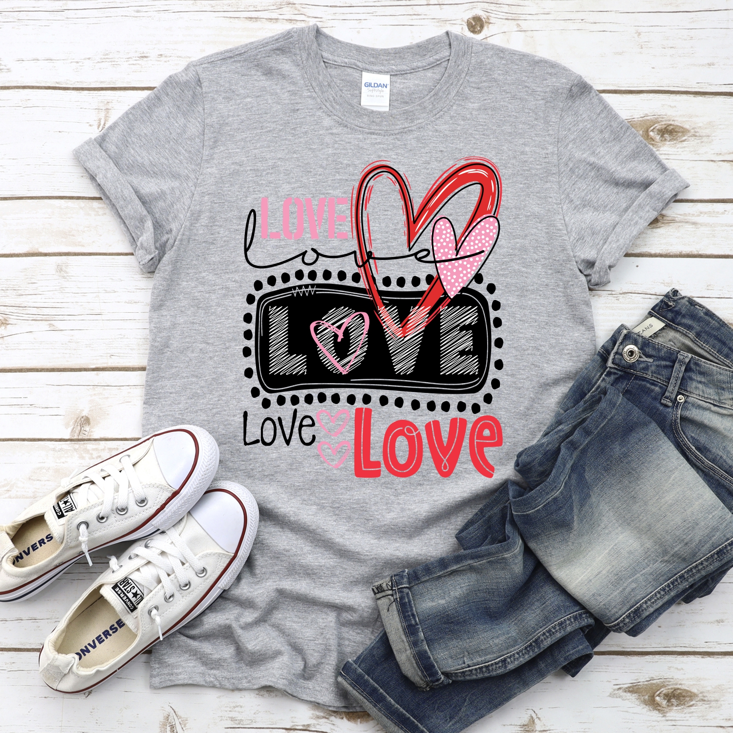 Love love love double heart *DTF* Transfer - Image 2