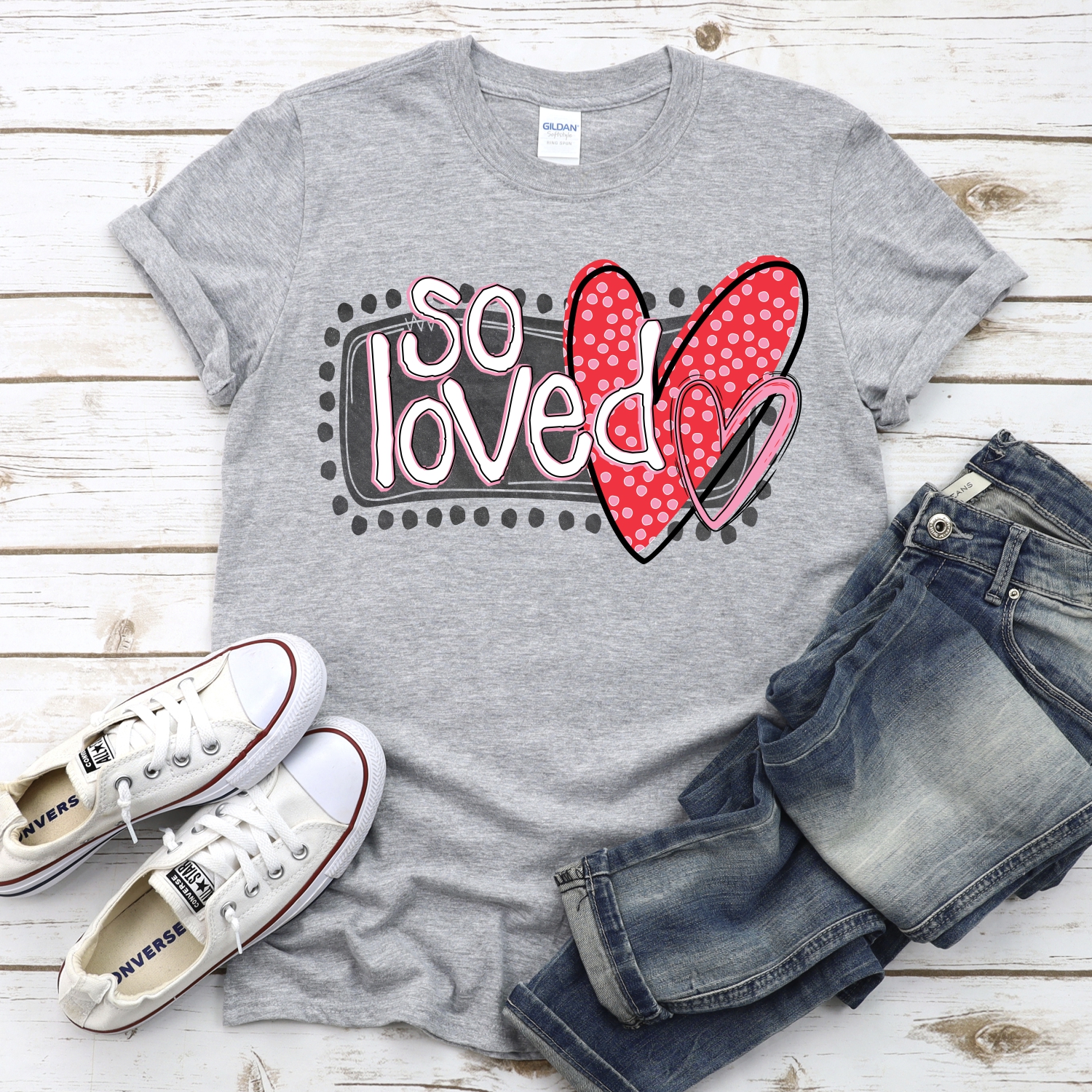 So loved polka dot frame and heart *DTF* Transfer - Image 2