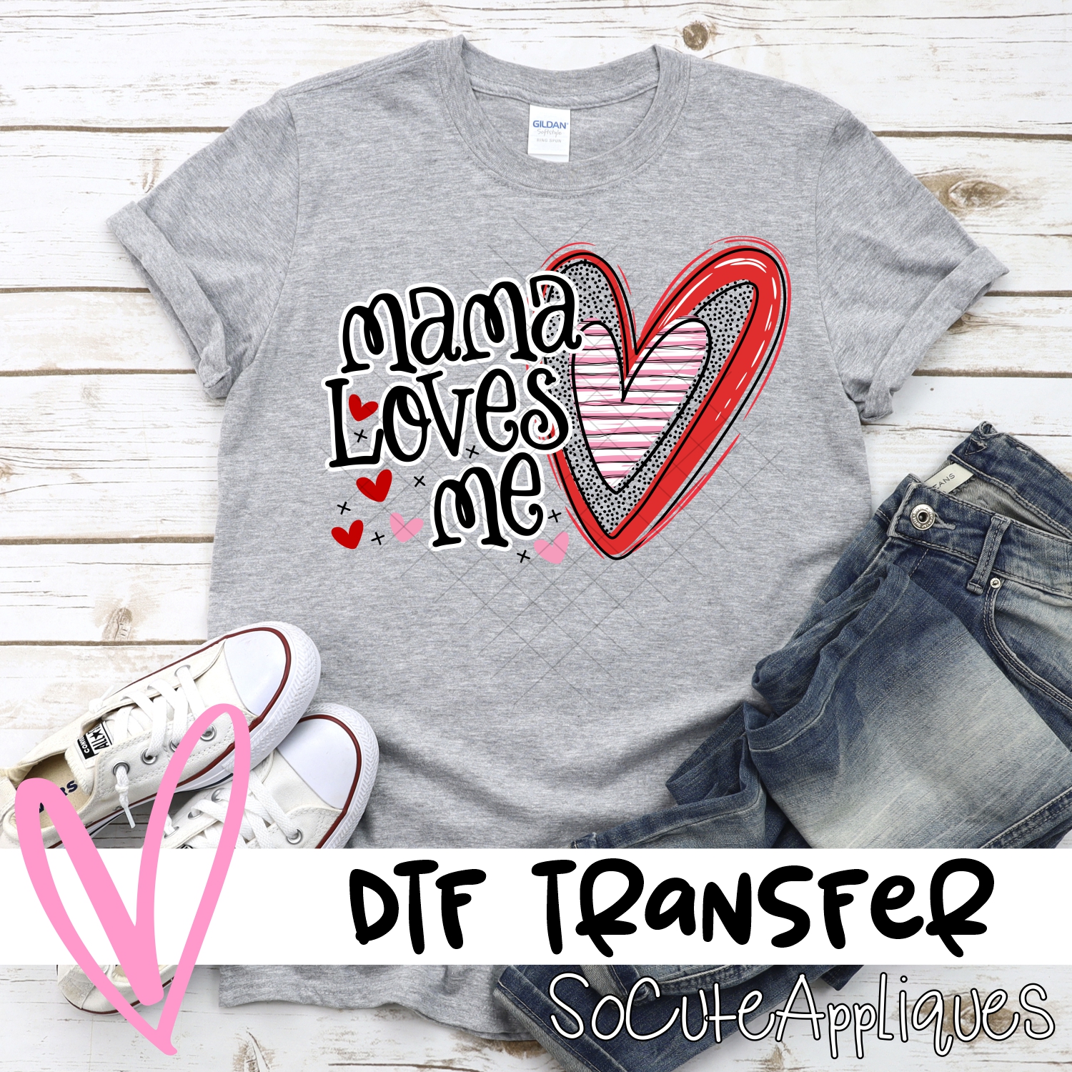 Mama loves me hearts *DTF* Transfer