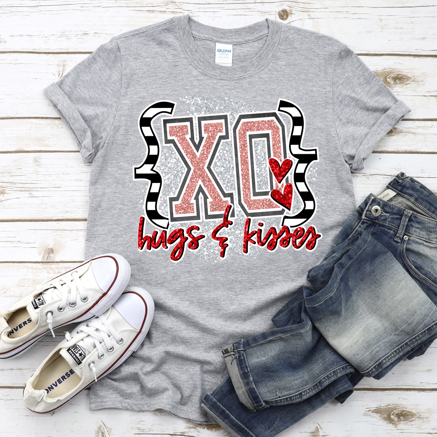 XO hugs and kisses quotes *DTF* Transfer - Image 2