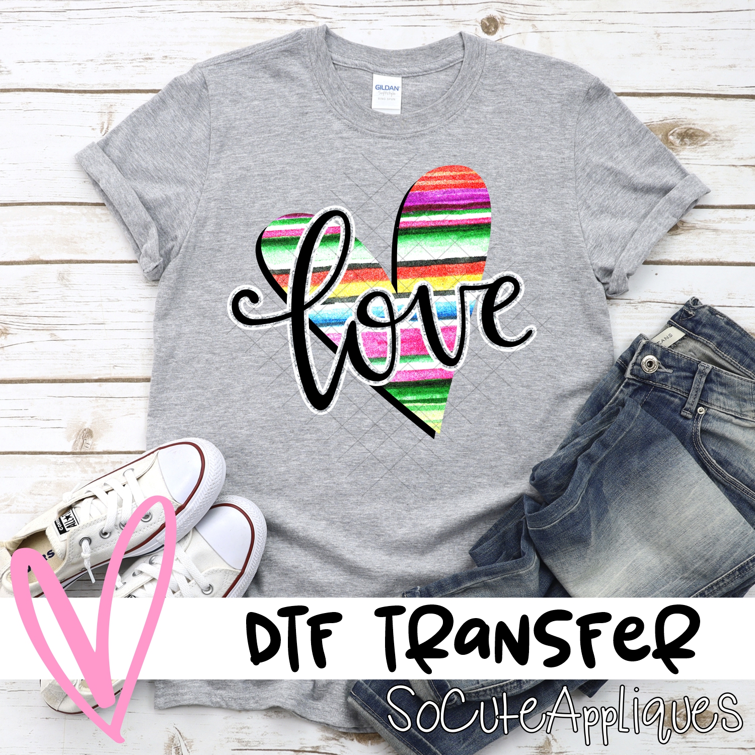 Love serape heart *DTF* Transfer