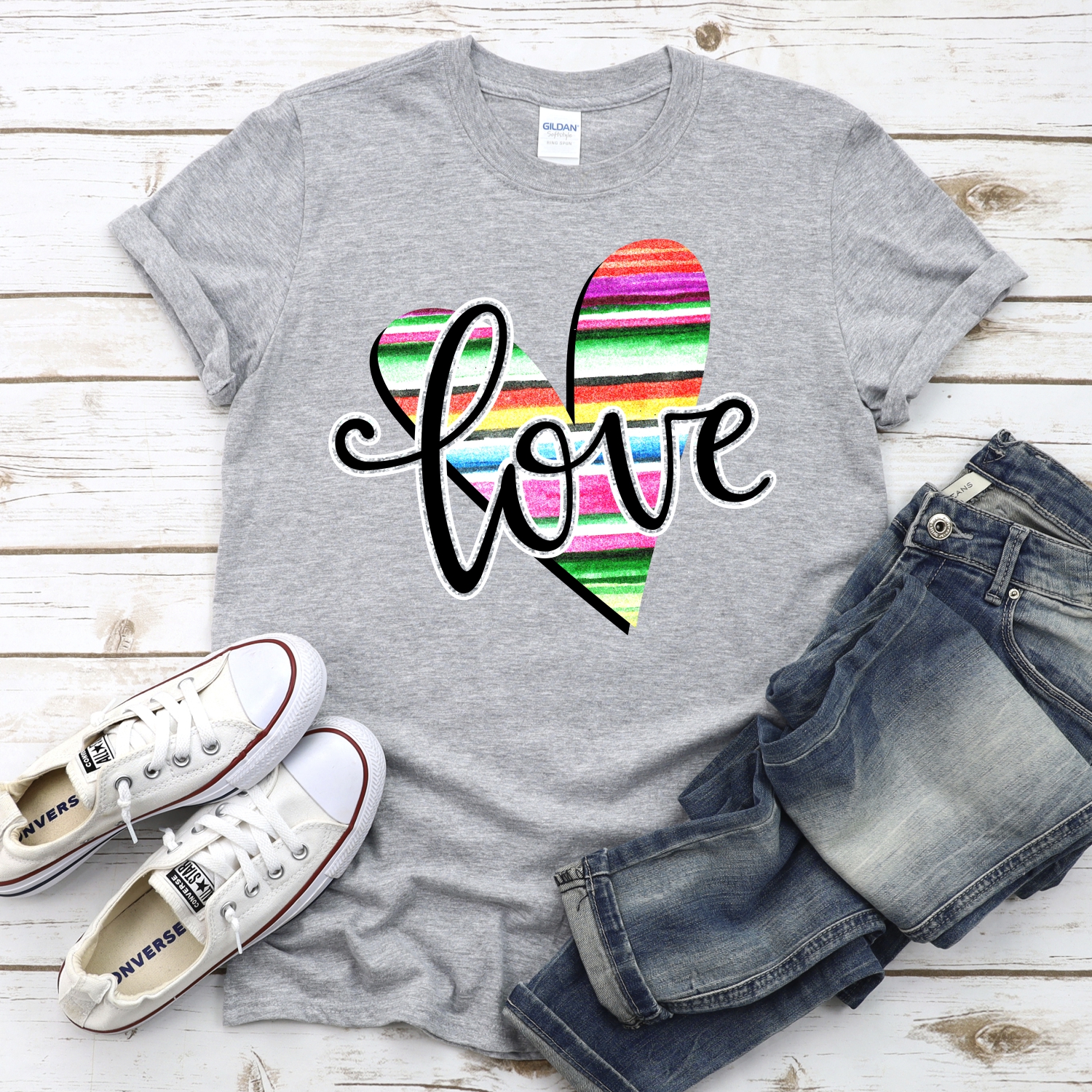 Love serape heart *DTF* Transfer - Image 2