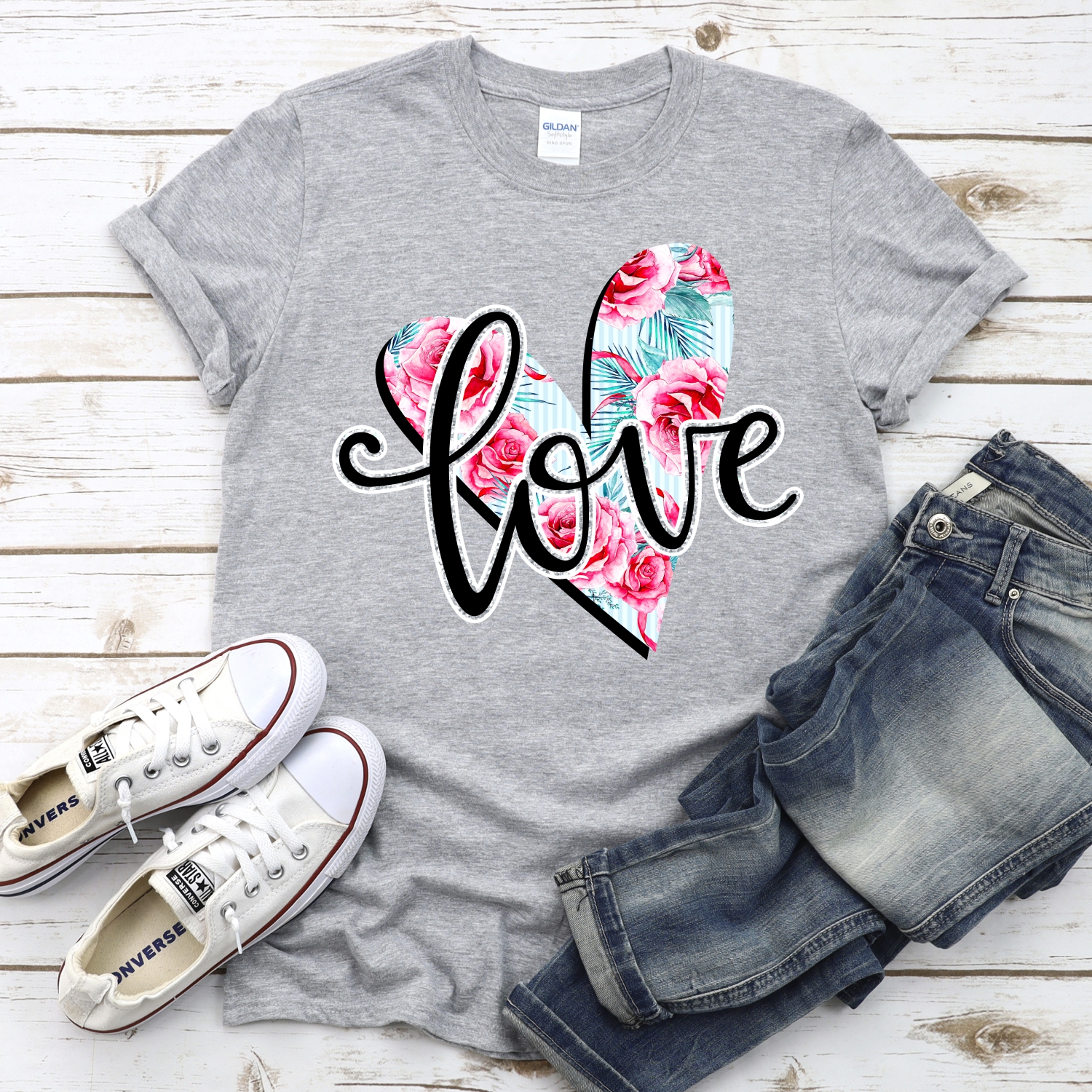 Love flower heart *DTF* Transfer - Image 2