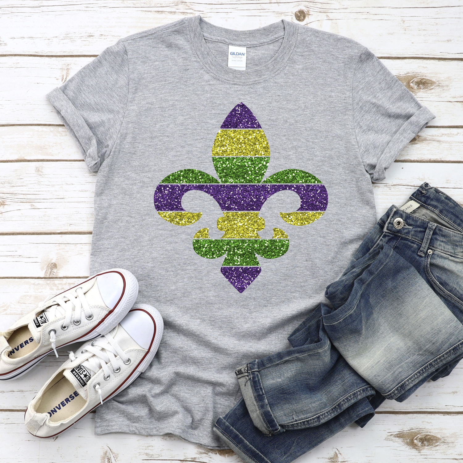 glitter fleur de lis *DTF* Transfer - Image 2