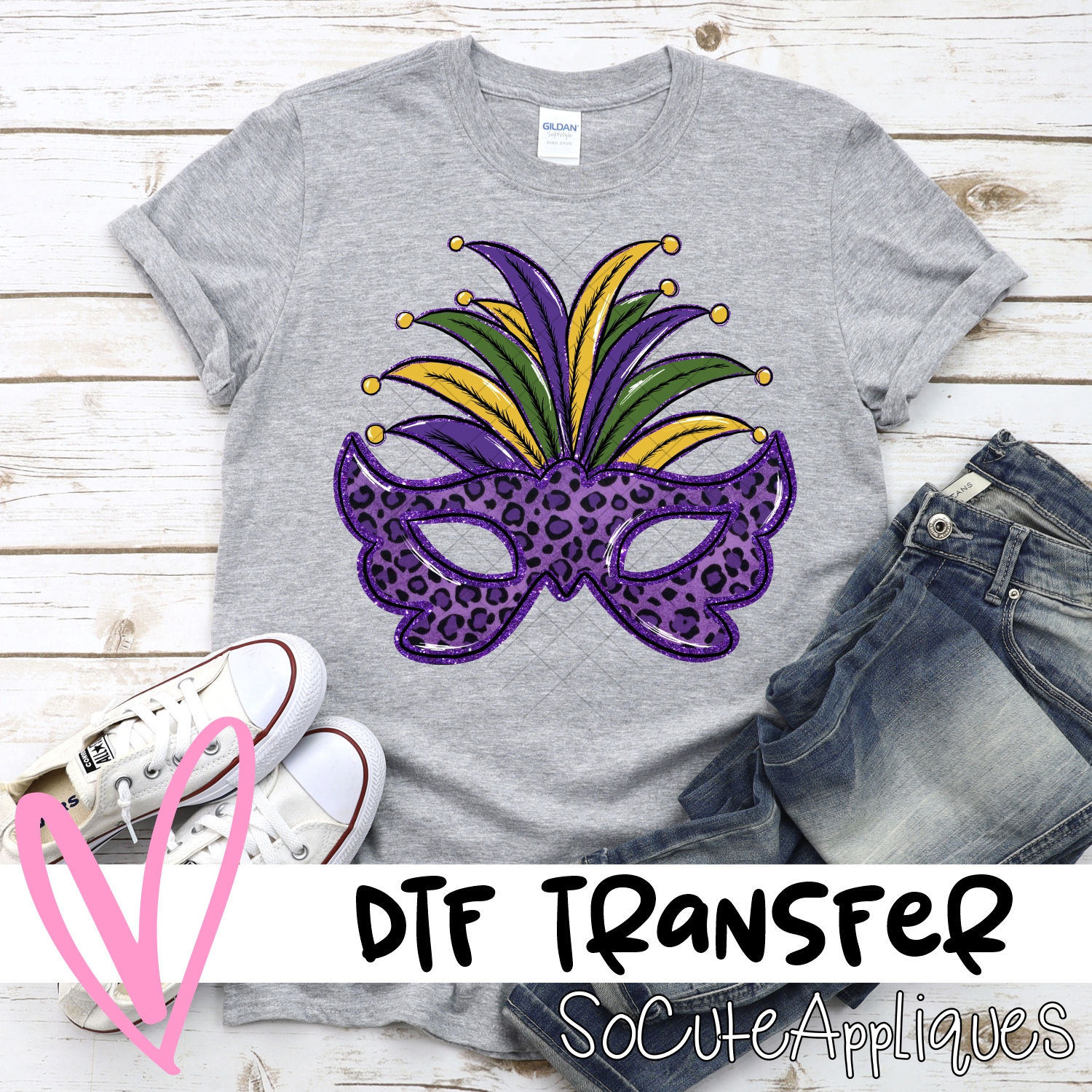 Mardi gras mask *DTF* Transfer
