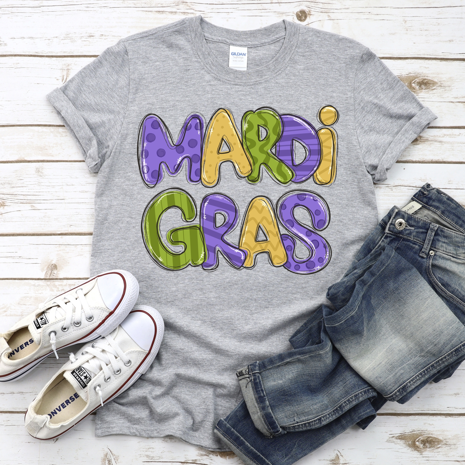 Mardi Gras Mixed letters *DTF* Transfer - Image 2