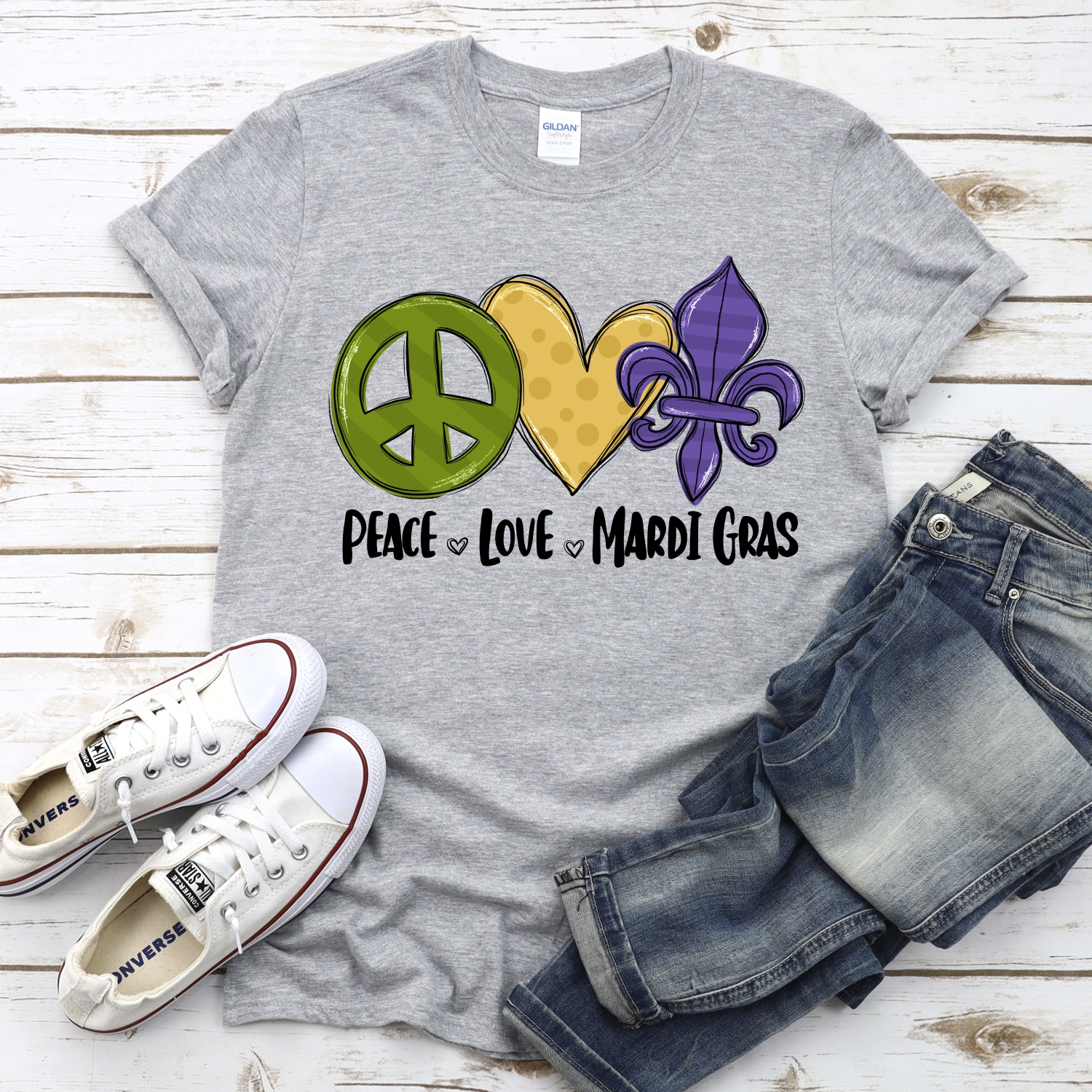 Peace love mardi gras *DTF* Transfer - Image 2
