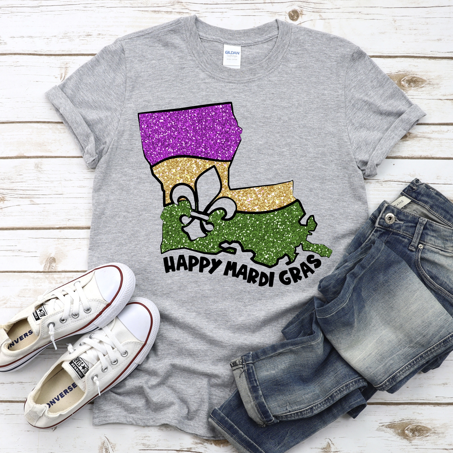 Hapy Mardi gras glitter *DTF* Transfer - Image 2