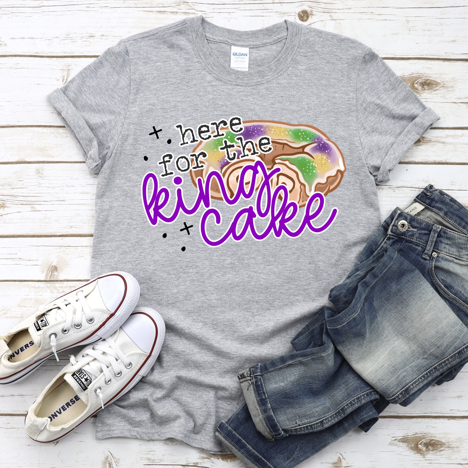 Here for the king cake with cake *DTF* Transfer - Image 2