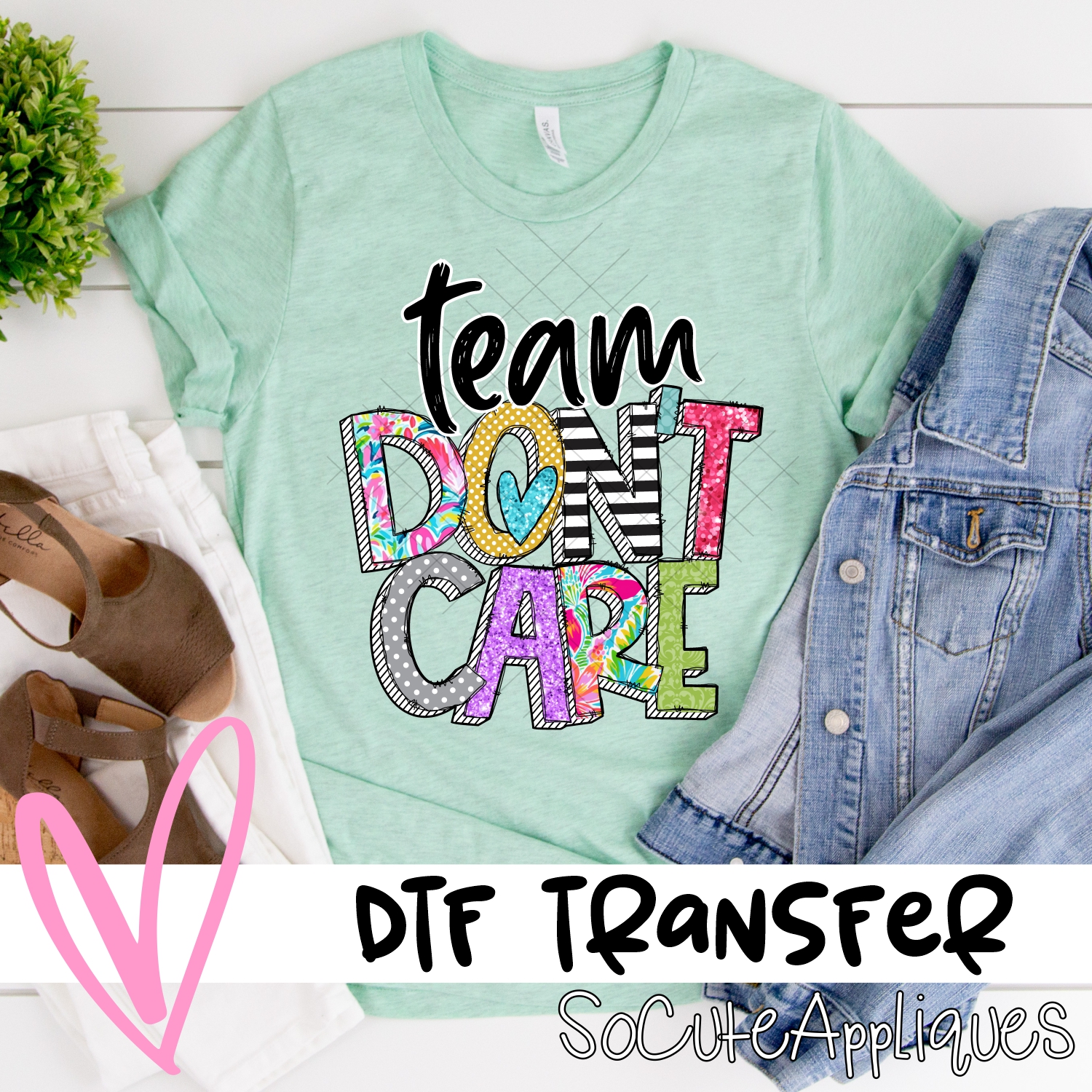 Team Dont Care BRIGHT *DTF* Transfer