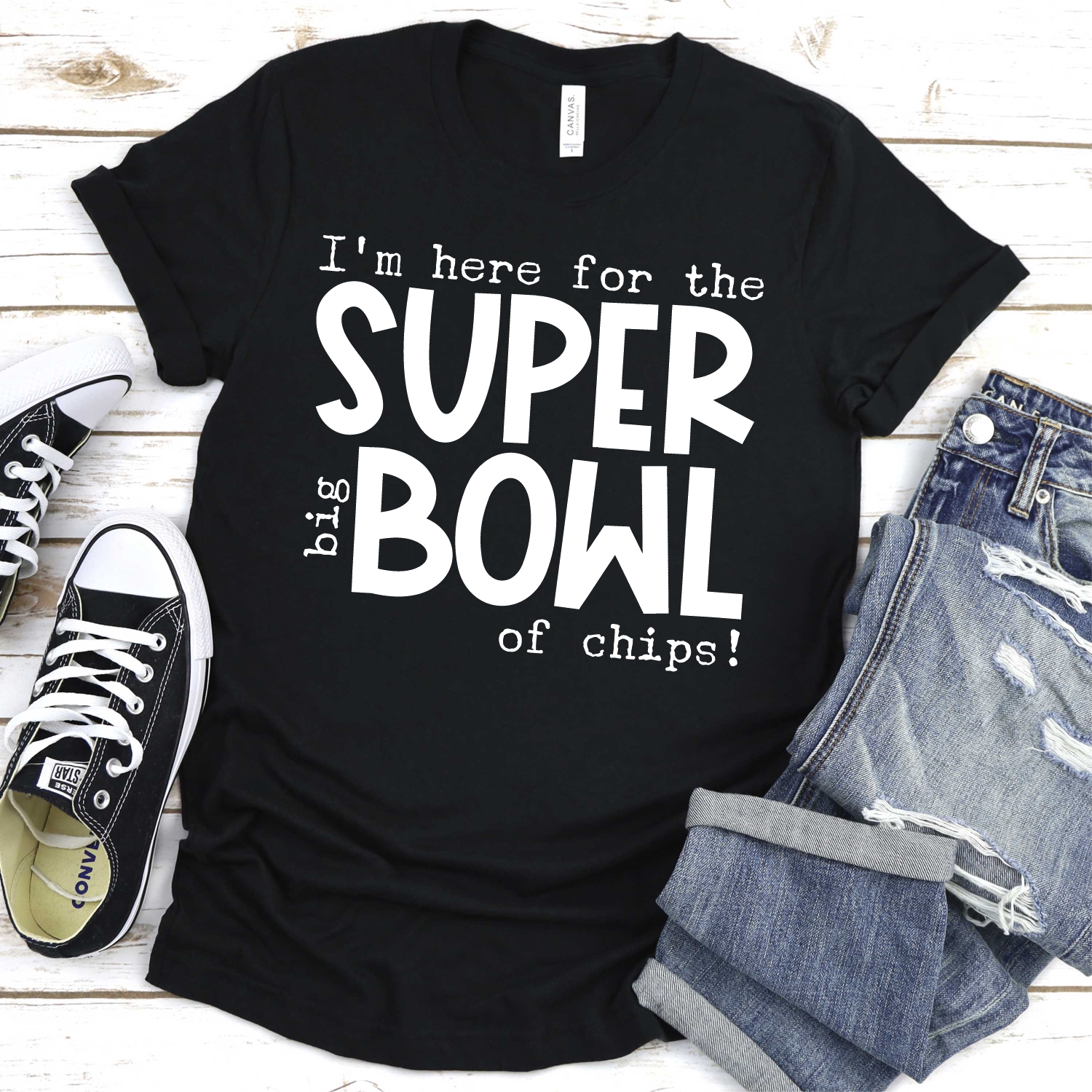 Im just here for the super big bowl of chips WHITE *DTF* Transfer - Image 2