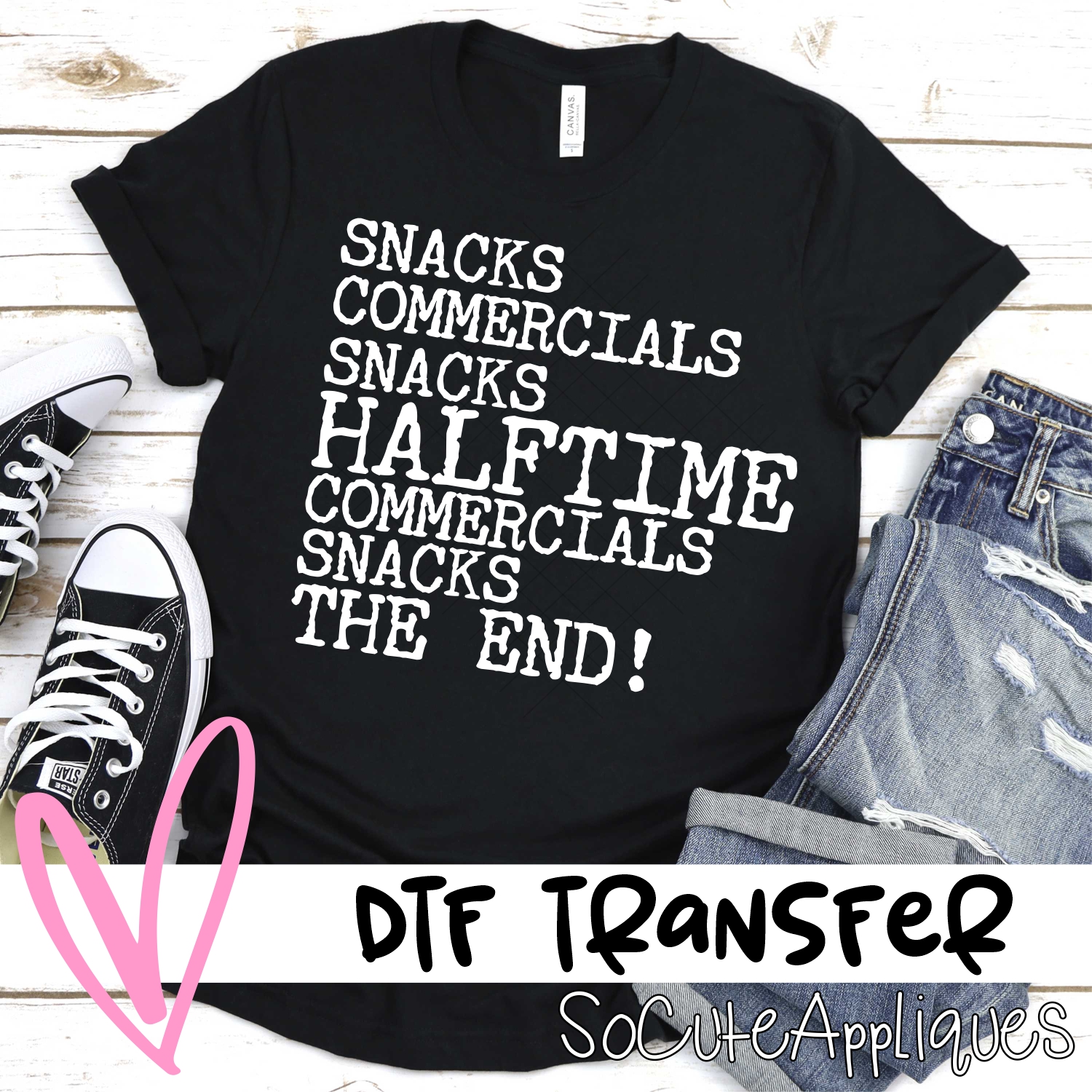 Snacks commercials halftime WHITE *DTF* Transfer