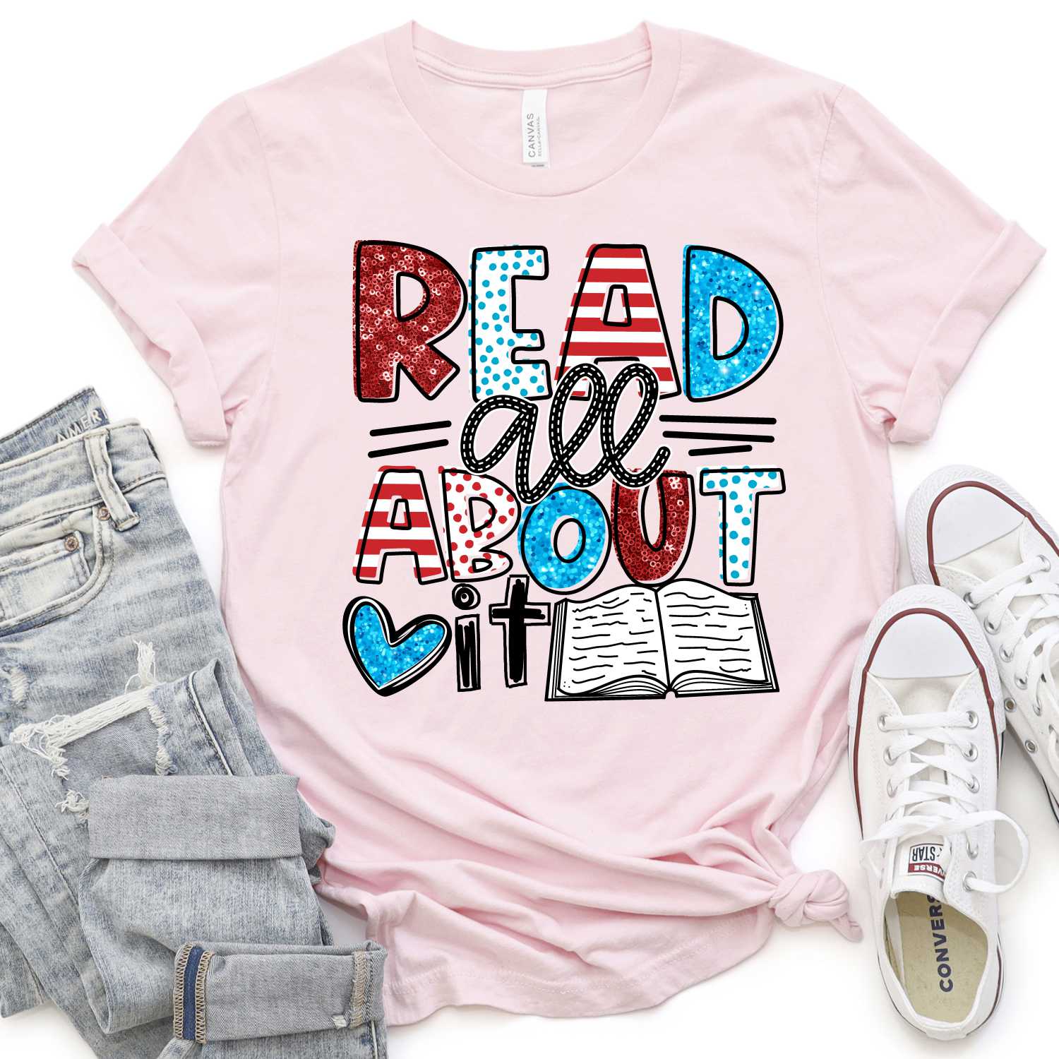 Read all about it book *DTF* Transfer (RWB READ)
