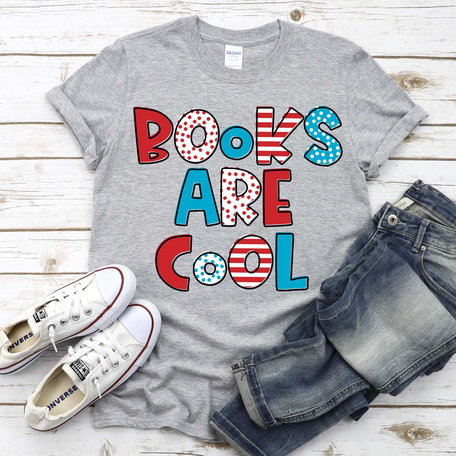 Books are cool neutral *DTF* Transfer (RWB READ)