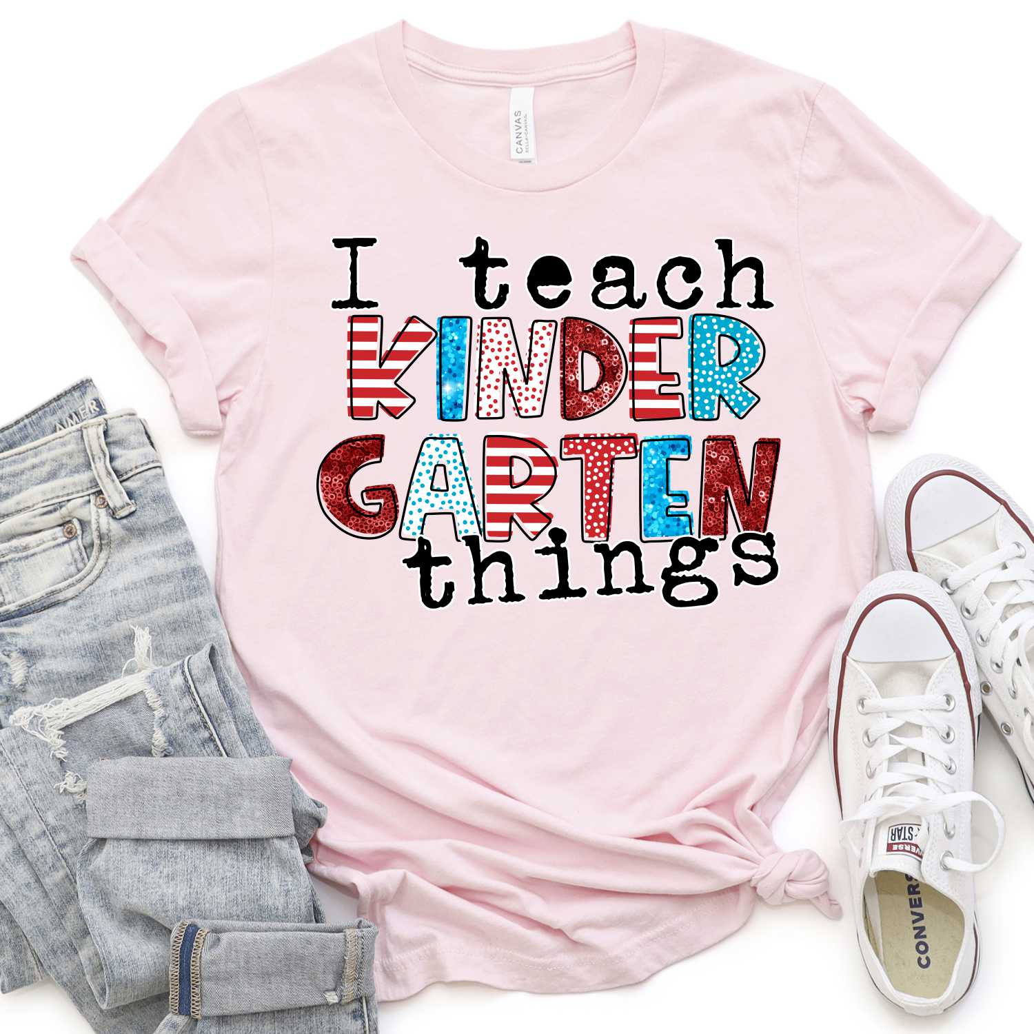 I teach kindergarten things *DTF* Transfer (RWB READ)