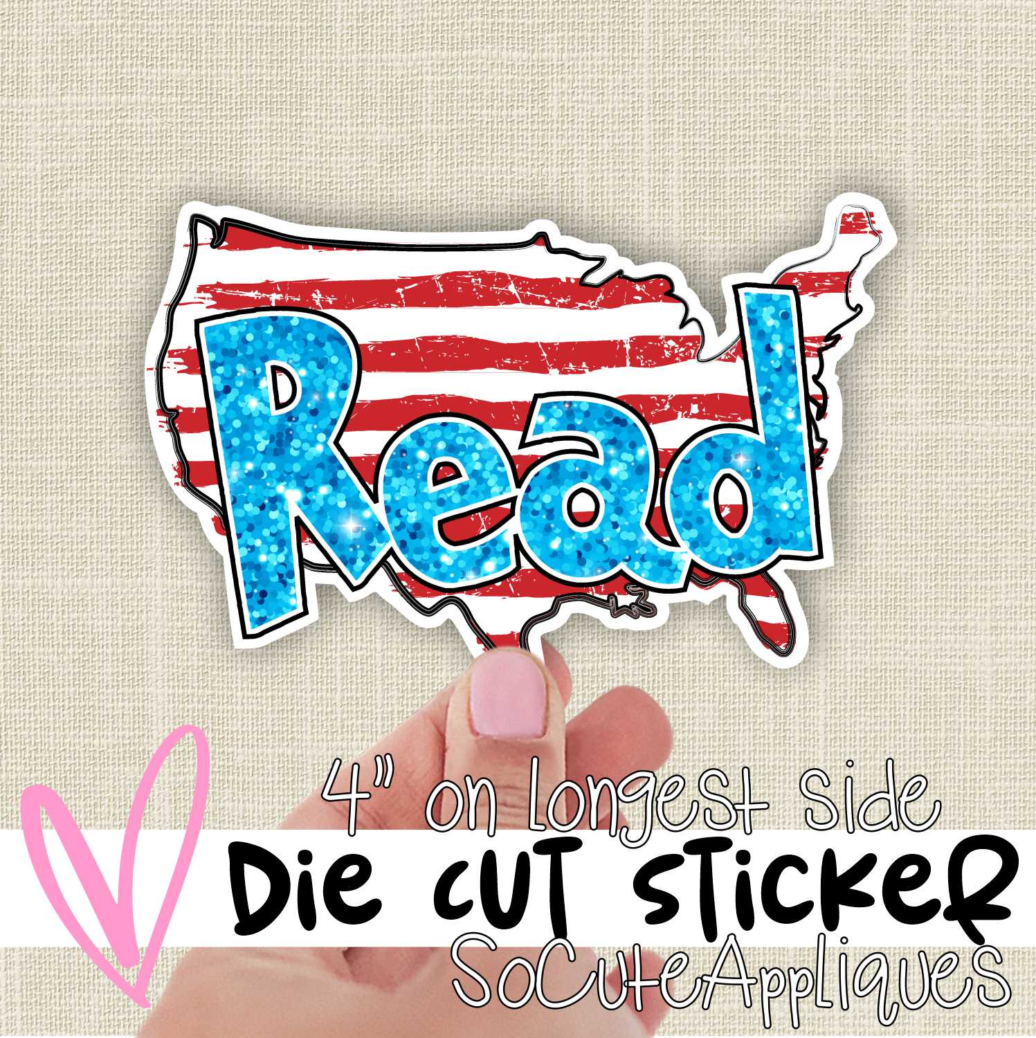 *DIE CUT STICKER* READ glitter on US