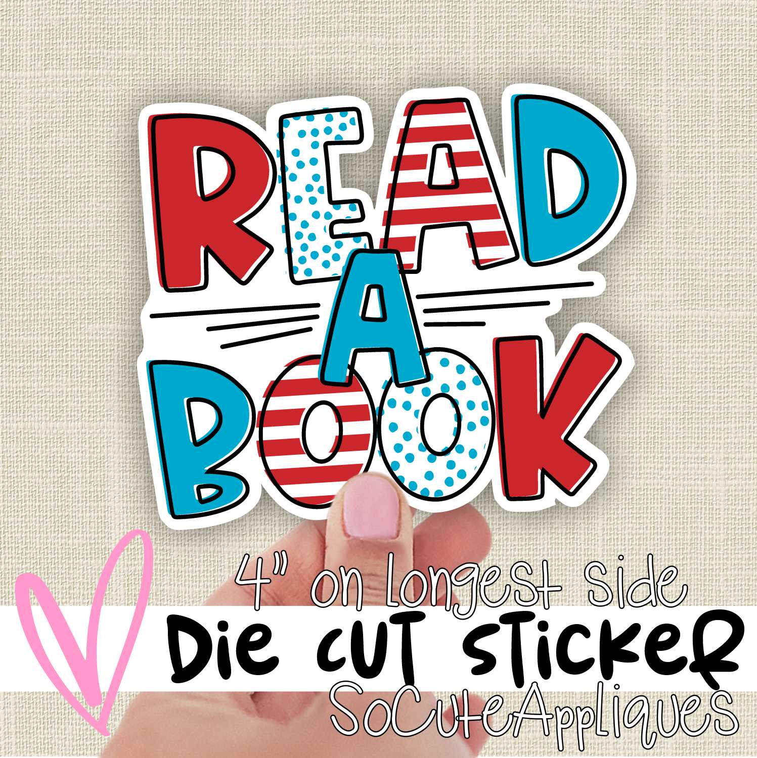 *DIE CUT STICKER* Read a Book neutral