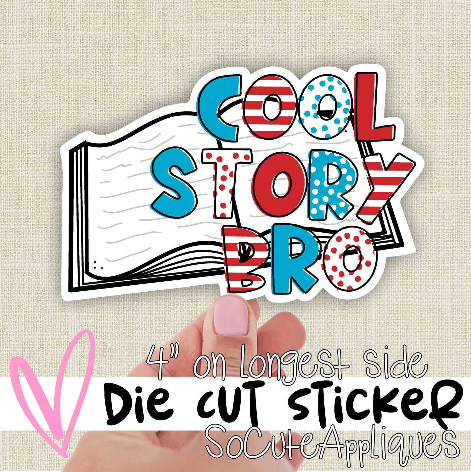 *DIE CUT STICKER* Cool story bro book mixed