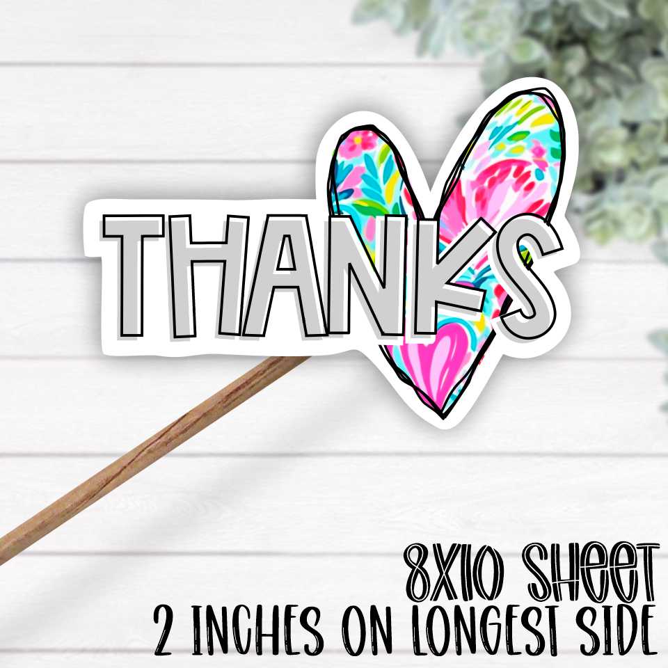 *STICKER SHEET* Thanks Flower heart -WOW Wednesday