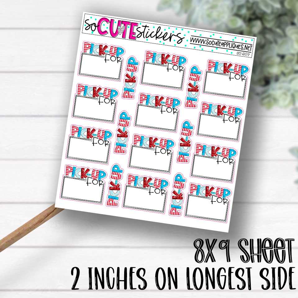 *STICKER SHEET* Pick up for red white blue - Image 2
