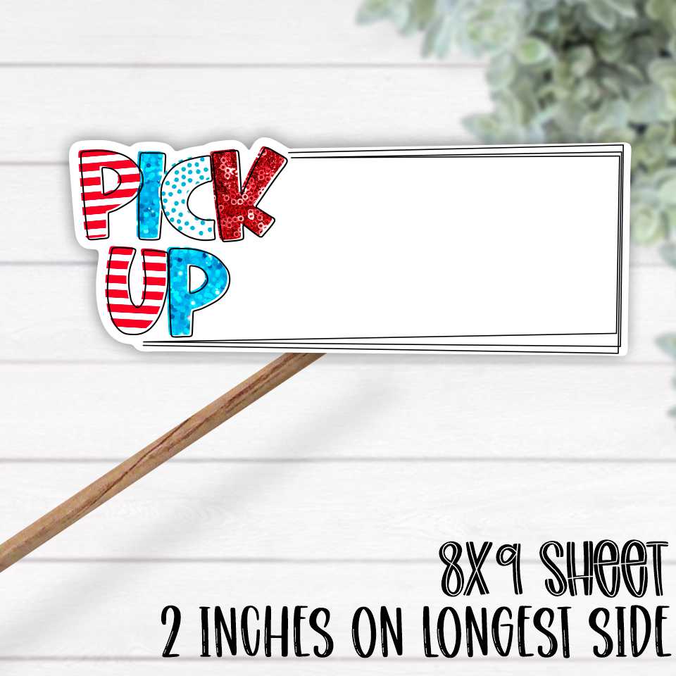 *STICKER SHEET* Pick up LONG red white blue
