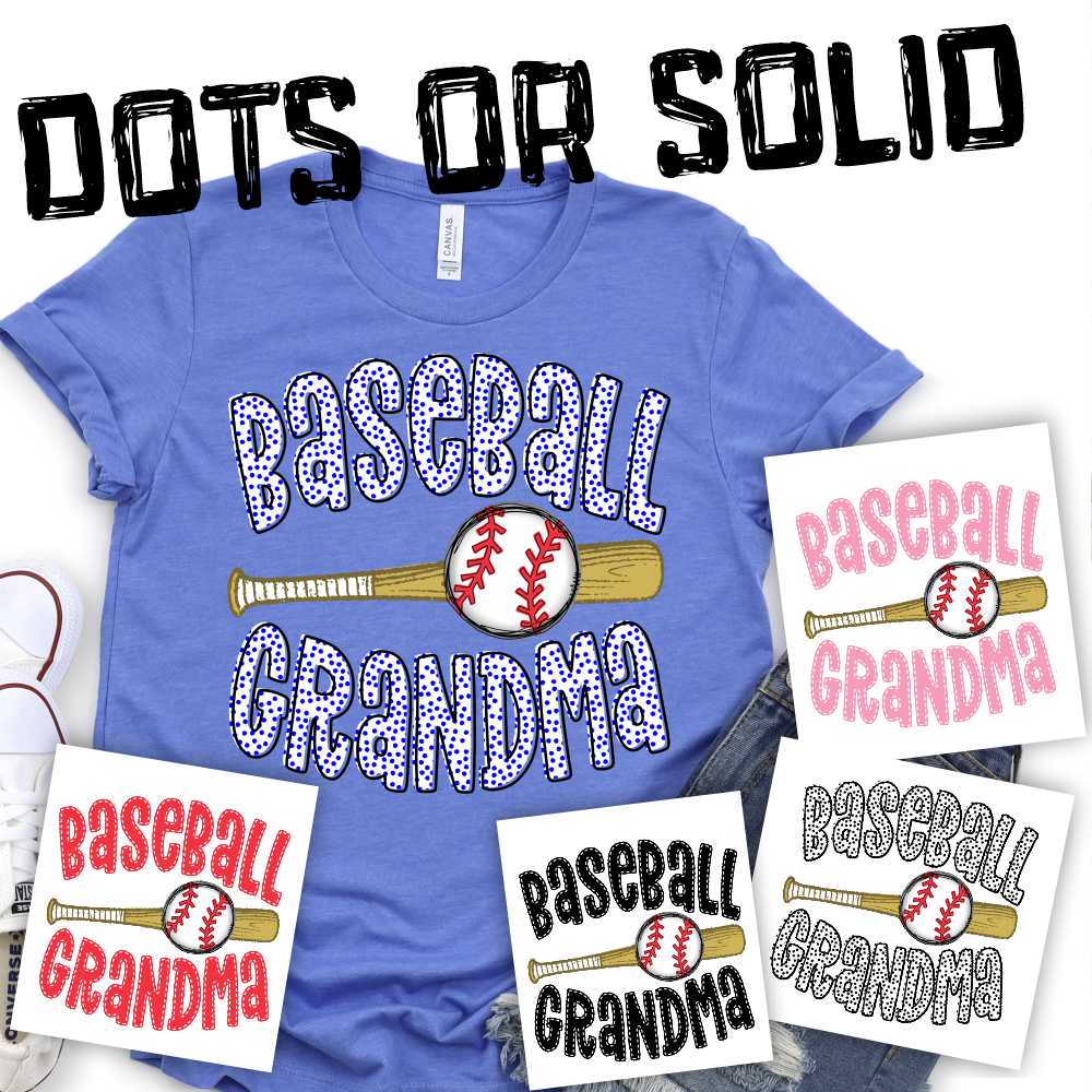 CUSTOM Baseball Grandma bat and plain ball *DTF* Transfer