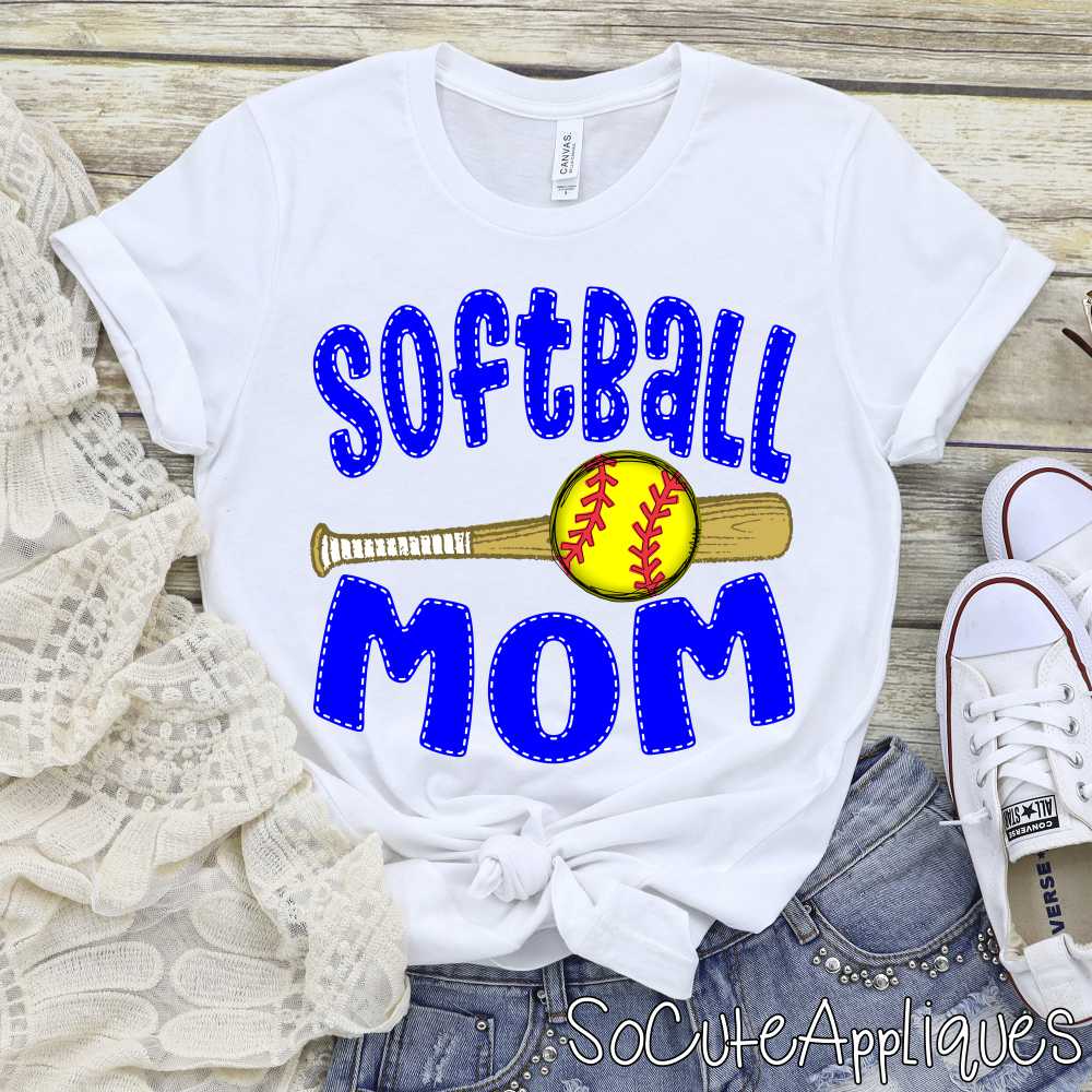CUSTOM Softball Mom bat and plain ball *DTF* Transfer - Image 3