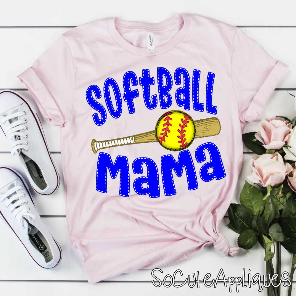 CUSTOM Softball Mama bat and plain ball *DTF* Transfer - Image 3