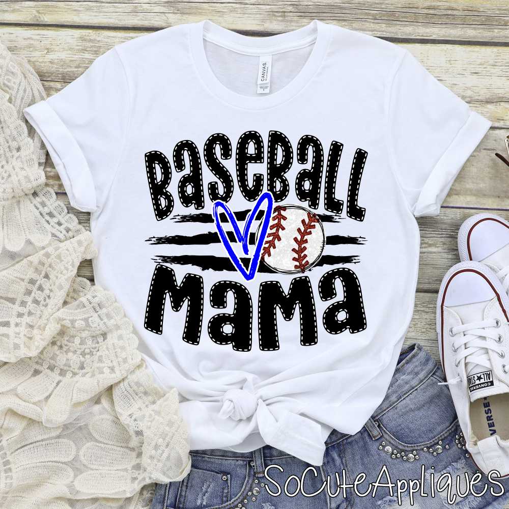 CUSTOM Baseball mama ball on stripes *DTF* Transfer - Image 6