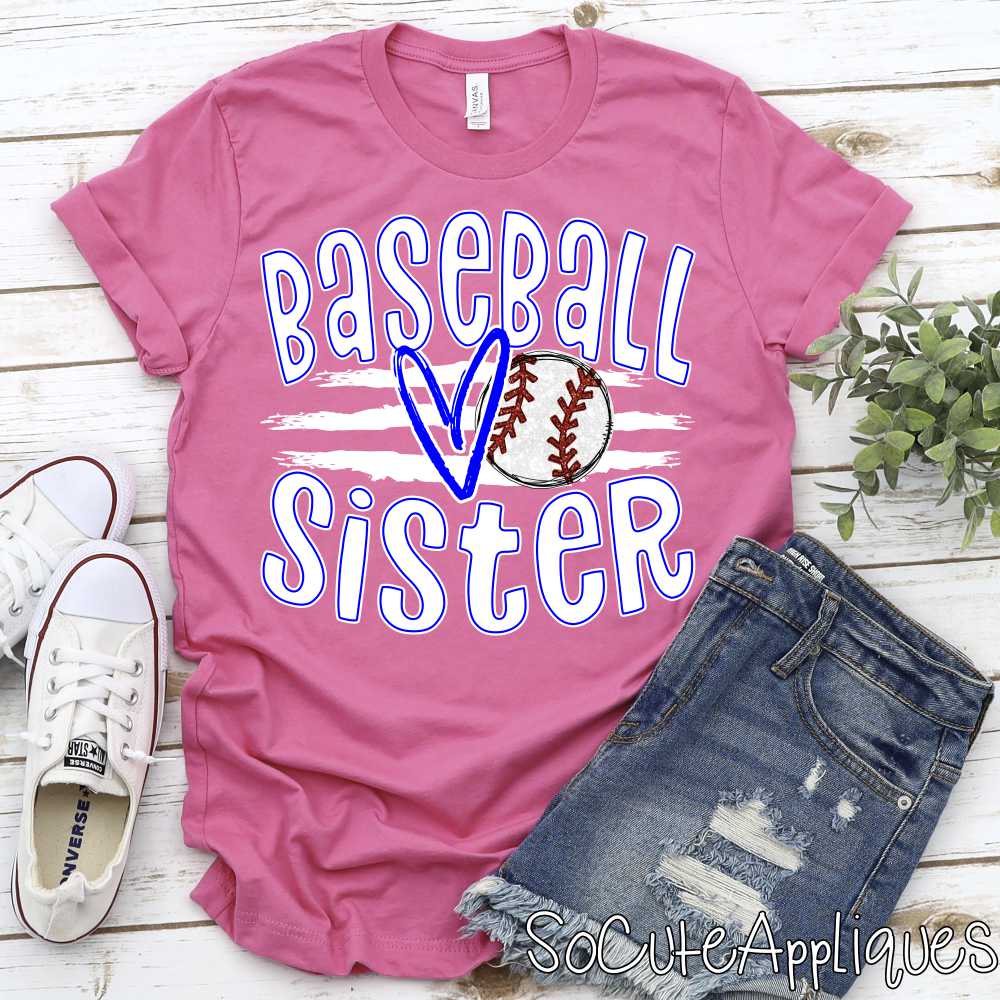 CUSTOM Baseball Sister ball on stripes *DTF* Transfer - Image 4