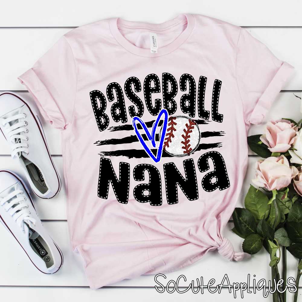 CUSTOM Baseball Nana ball on stripes *DTF* Transfer - Image 5