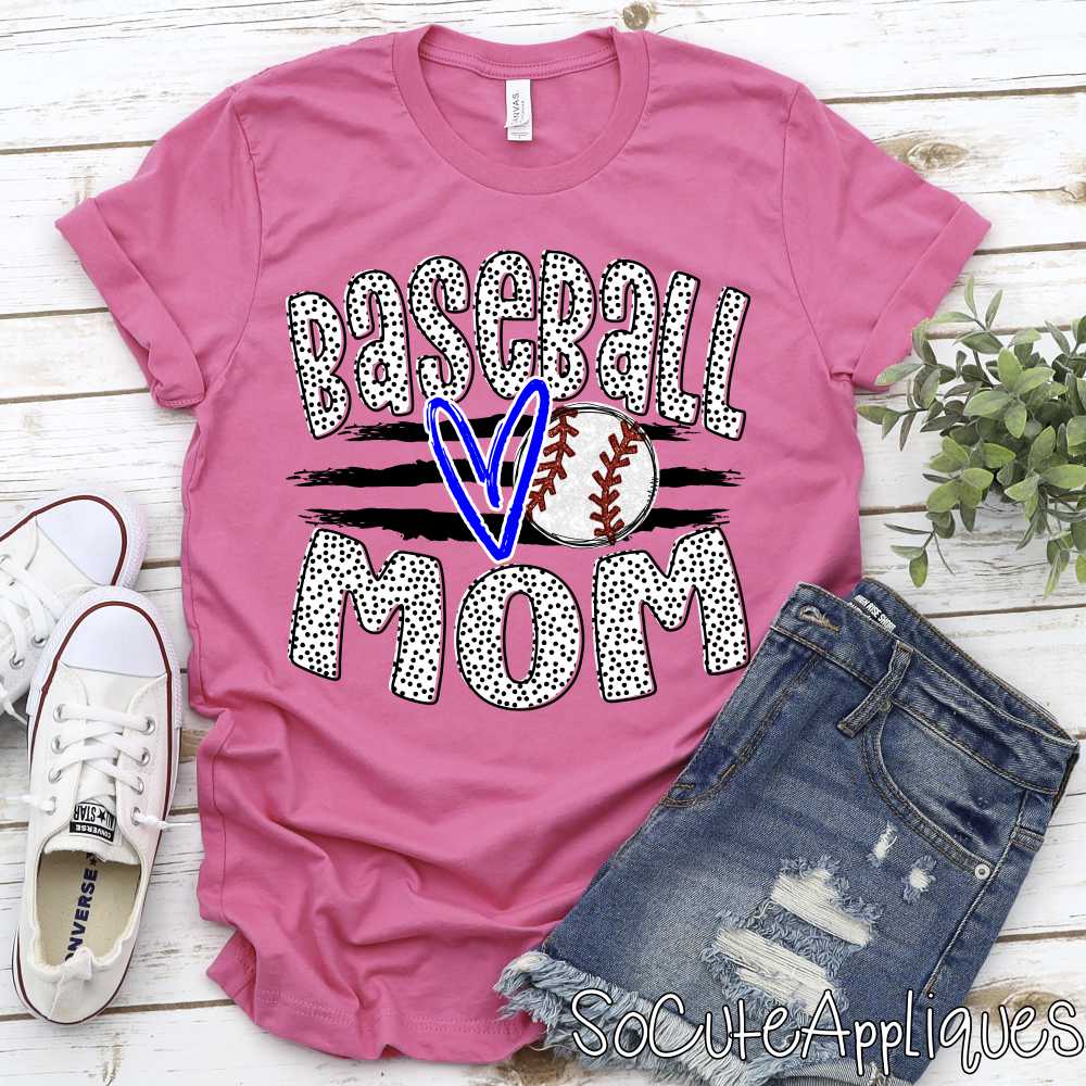 CUSTOM Baseball mom ball on stripes *DTF* Transfer - Image 5