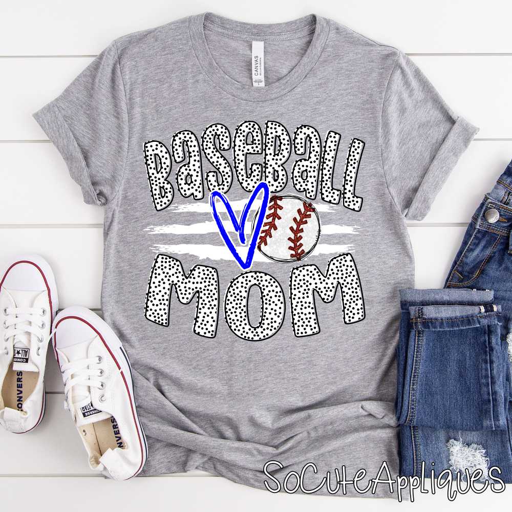 CUSTOM Baseball mom ball on stripes *DTF* Transfer - Image 2