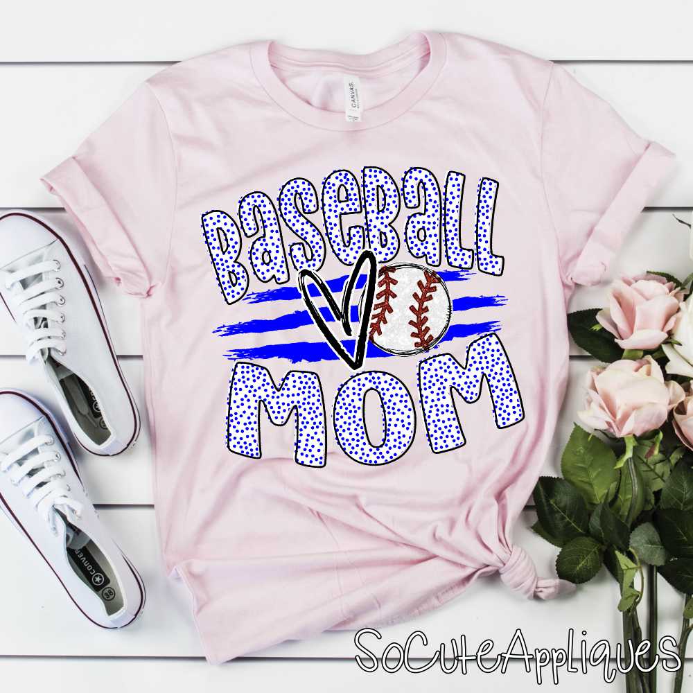 CUSTOM Baseball mom ball on stripes *DTF* Transfer - Image 4