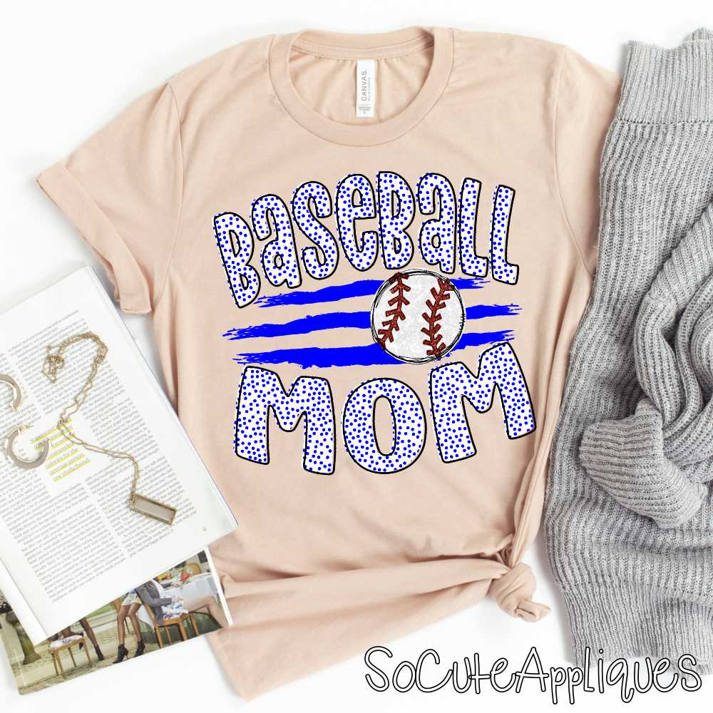CUSTOM Baseball mom ball on stripes *DTF* Transfer - Image 6