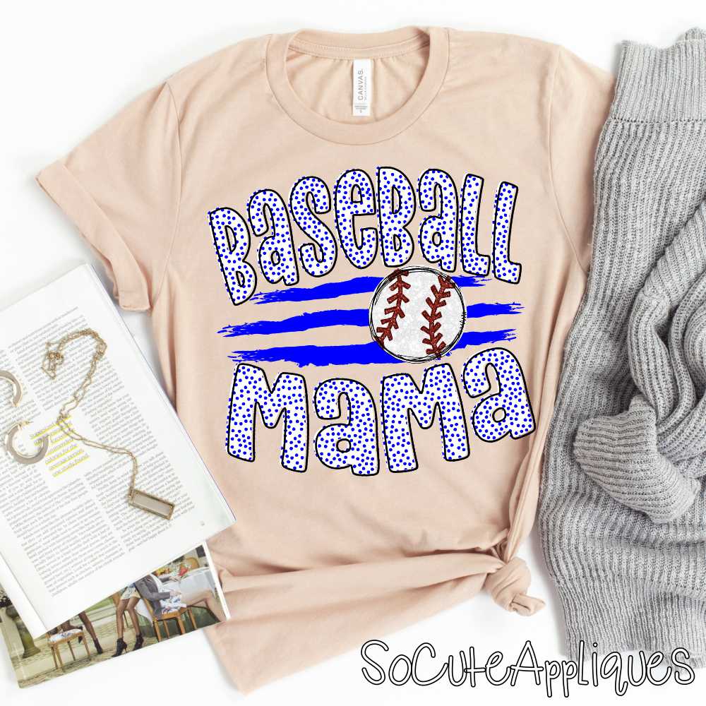 CUSTOM Baseball mama ball on stripes *DTF* Transfer - Image 4