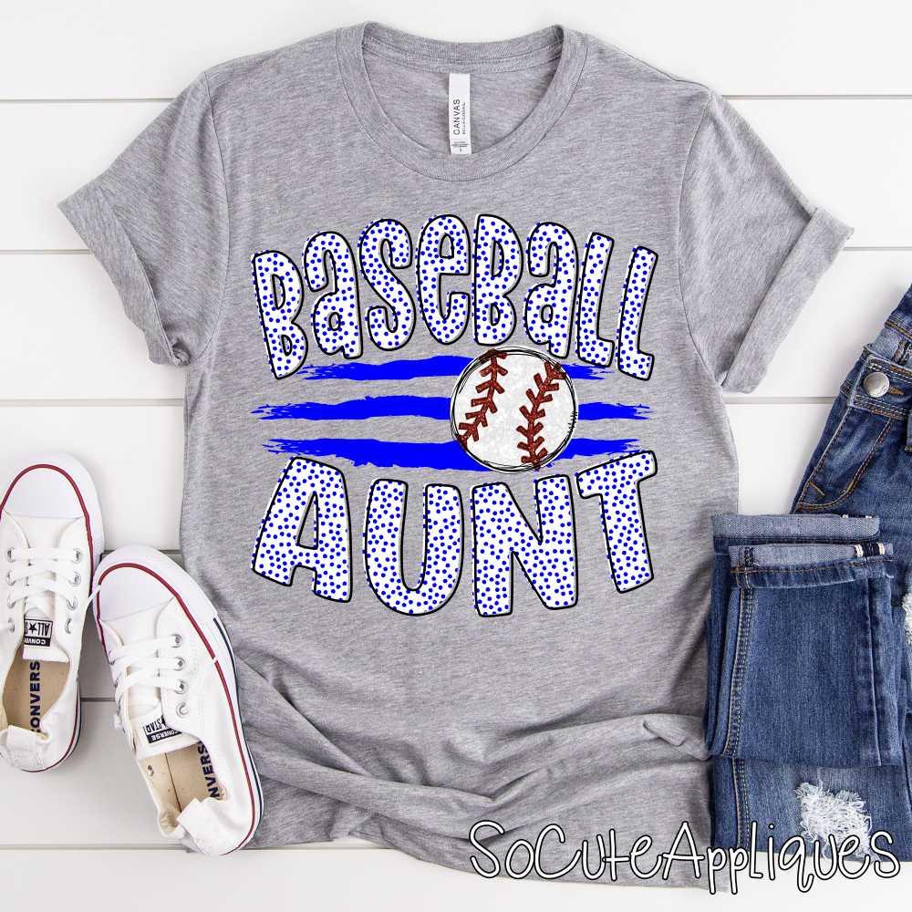 CUSTOM Baseball Aunt ball on stripes *DTF* Transfer - Image 7