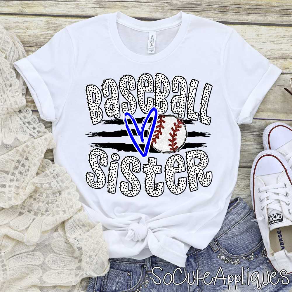 CUSTOM Baseball Sister ball on stripes *DTF* Transfer - Image 6