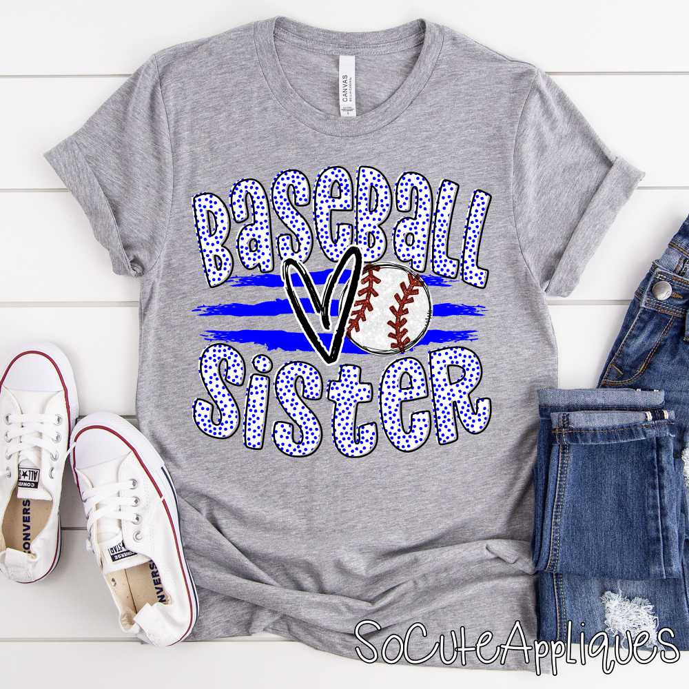 CUSTOM Baseball Sister ball on stripes *DTF* Transfer - Image 7