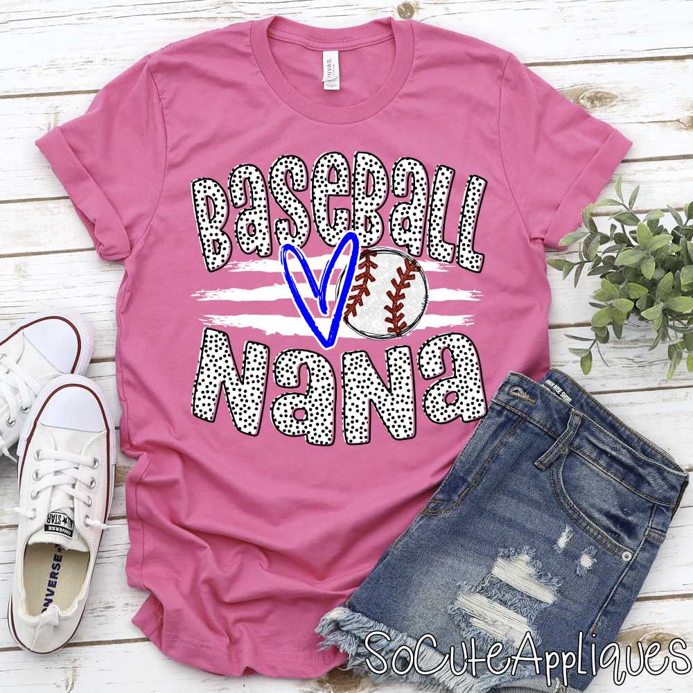 CUSTOM Baseball Nana ball on stripes *DTF* Transfer - Image 4