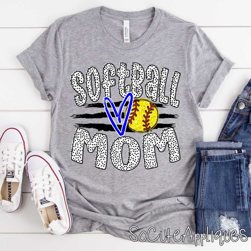 CUSTOM Softball Mom ball on stripes *DTF* Transfer - Image 7