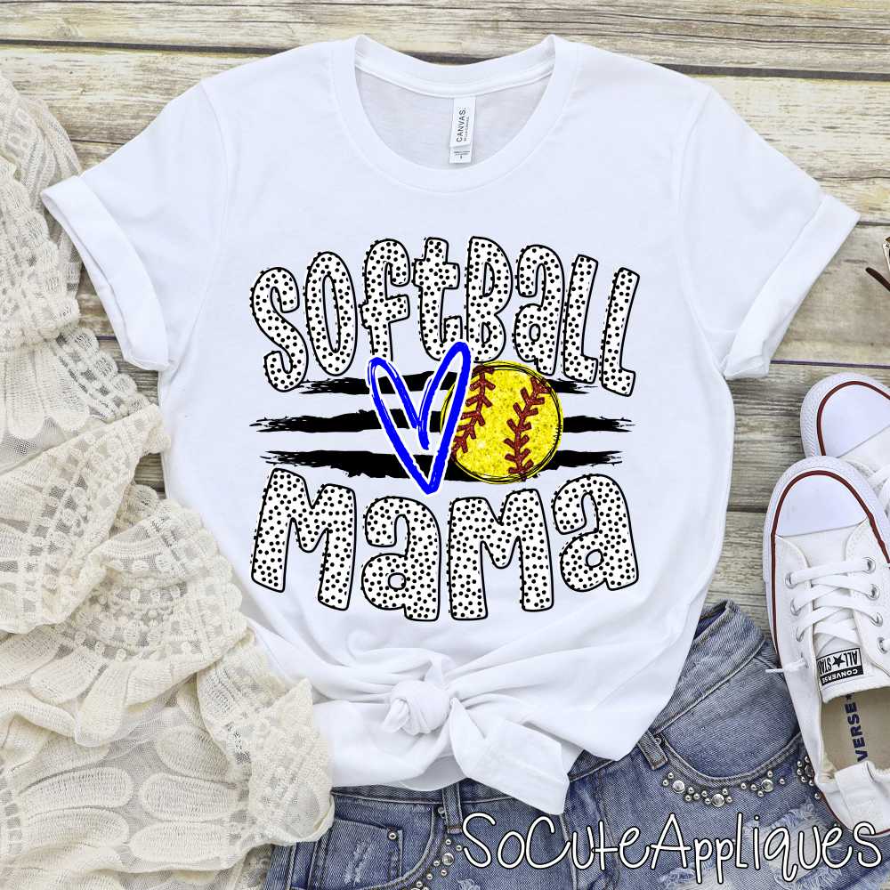 CUSTOM Softball Mama ball on stripes *DTF* Transfer - Image 6