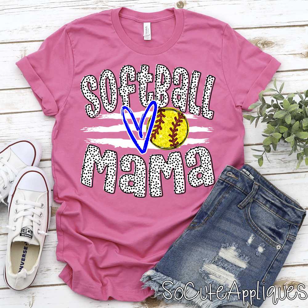 CUSTOM Softball Mama ball on stripes *DTF* Transfer - Image 4