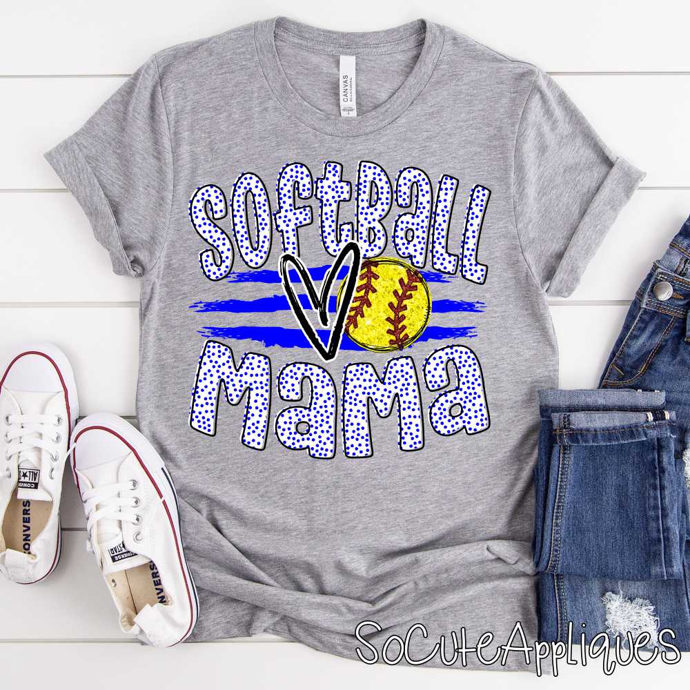 CUSTOM Softball Mama ball on stripes *DTF* Transfer - Image 7