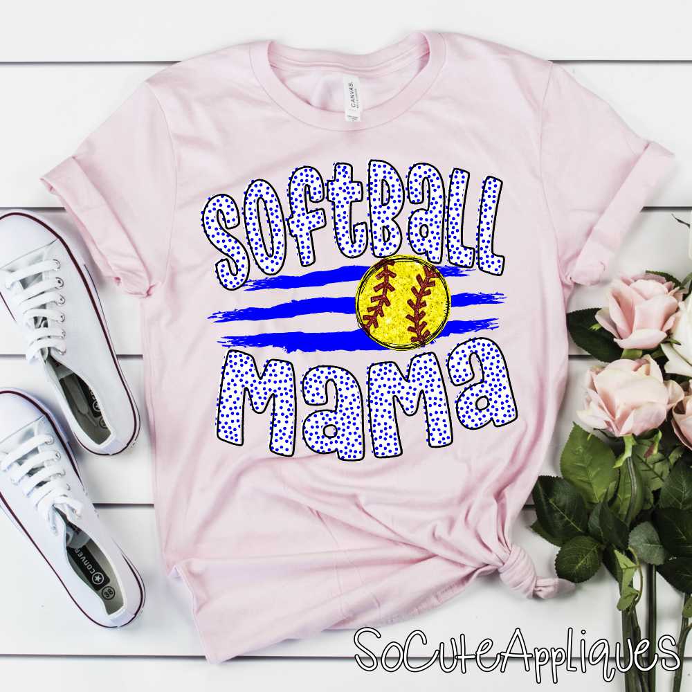 CUSTOM Softball Mama ball on stripes *DTF* Transfer - Image 5