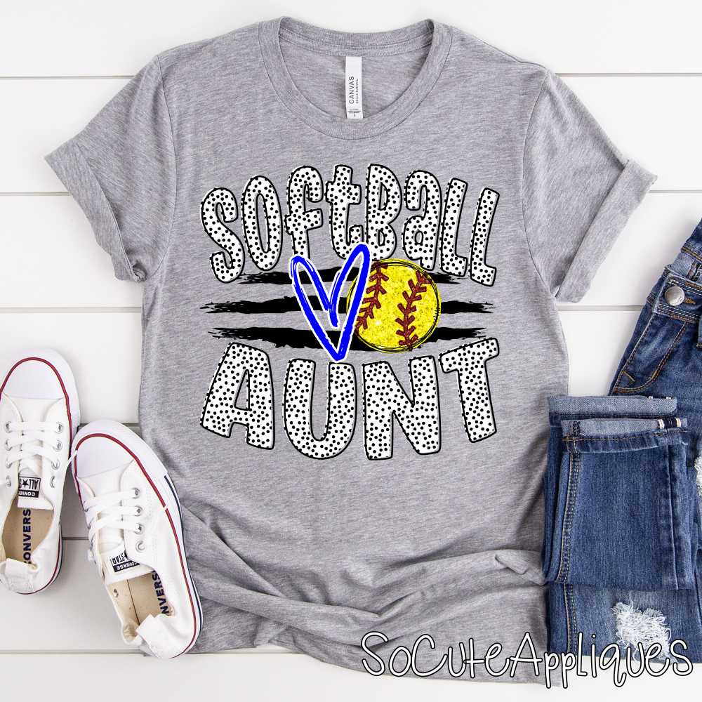 CUSTOM Softball Aunt ball on stripes *DTF* Transfer - Image 7