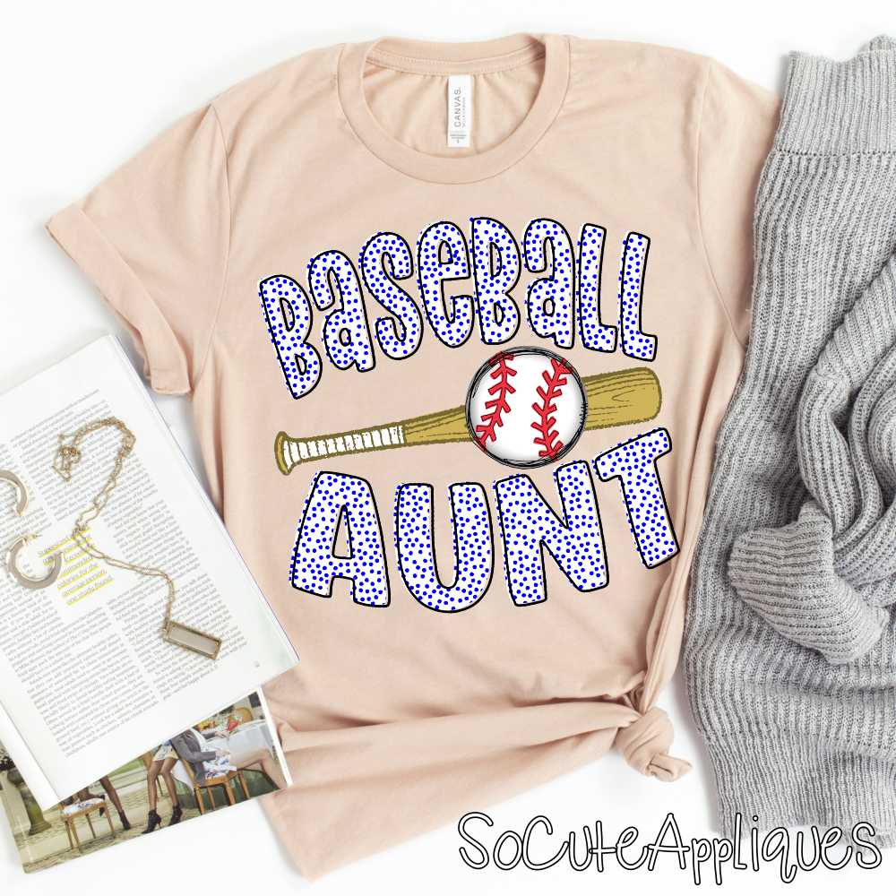 CUSTOM Baseball Aunt bat and plain ball *DTF* Transfer - Image 2