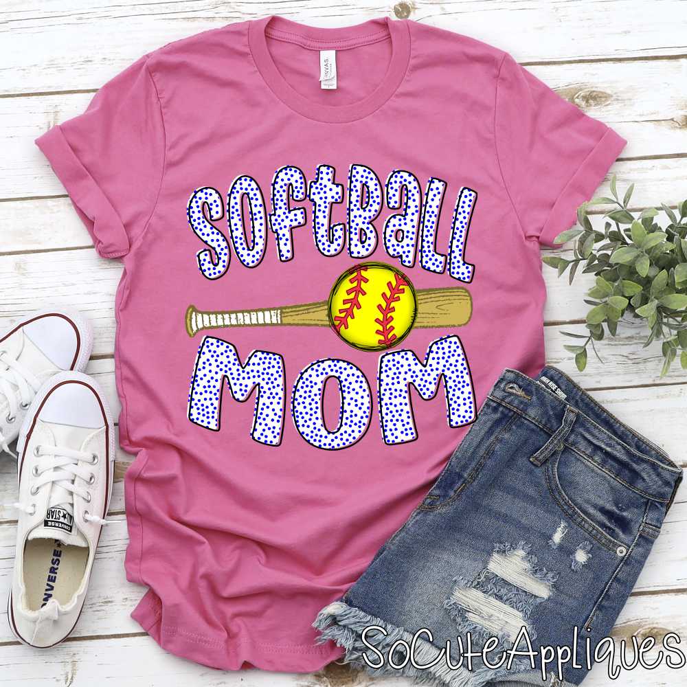 CUSTOM Softball Mom bat and plain ball *DTF* Transfer - Image 2