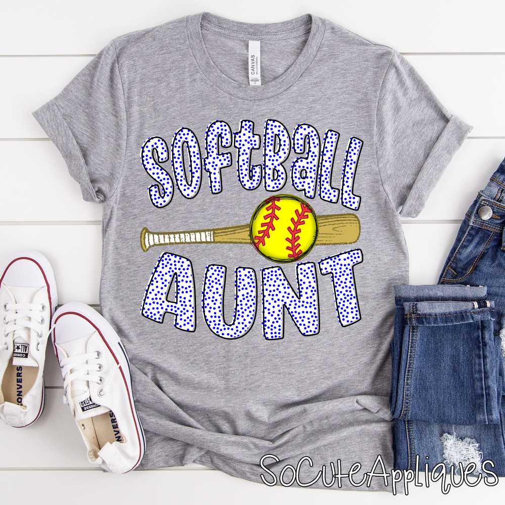 CUSTOM Softball Aunt bat and plain ball *DTF* Transfer - Image 2